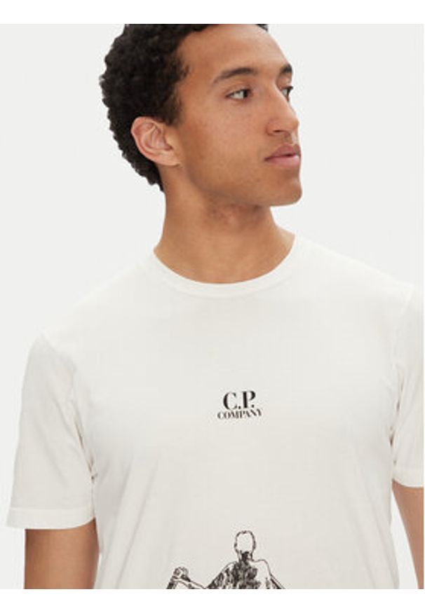 C.P. Company T-Shirt 18CMTS318A005431G Biały Regular Fit. Kolor: biały. Materiał: bawełna