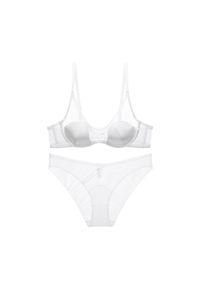 Intica - Komplet bielizny z siateczki z biustonoszem i majtkami Corabelle. Kolor: biały. Materiał: materiał
