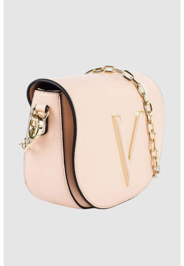 Valentino by Mario Valentino - VALENTINO Różowa torebka Coney Flap Bag. Kolor: różowy. Wzór: paski