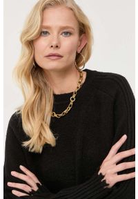 Silvian Heach sweter damski kolor czarny ciepły. Kolor: czarny. Materiał: dzianina. Długość rękawa: raglanowy rękaw #5