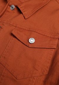 Renee - Brązowa Jeansowa Kurtka z Bawełny Perilopei. Okazja: na co dzień. Kolekcja: plus size. Kolor: brązowy. Materiał: bawełna, jeans. Styl: casual #6