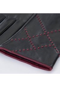 Wittchen - Damskie rękawiczki skórzane z kolorowym rzemieniem czarne. Kolor: czarny. Materiał: skóra. Wzór: kolorowy. Sezon: zima. Styl: klasyczny, elegancki #2
