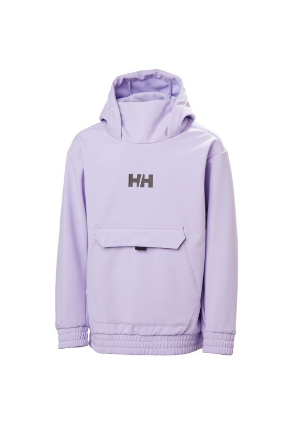 Bluza z kapturem dla dzieci Helly Hansen Powder Softshell. Typ kołnierza: kaptur. Kolor: fioletowy. Materiał: softshell. Sezon: zima. Sport: narciarstwo