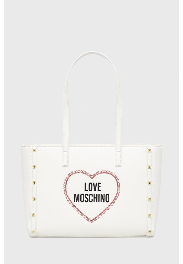 Love Moschino torebka kolor biały. Kolor: biały. Rodzaj torebki: na ramię