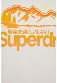 Superdry T-shirt damski kolor kremowy. Okazja: na co dzień. Kolor: beżowy. Wzór: nadruk. Styl: casual #4