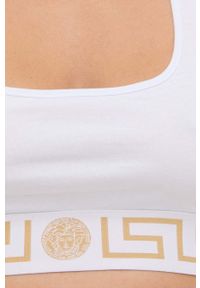 VERSACE - Versace Biustonosz kolor biały gładki. Kolor: biały. Materiał: dzianina. Rodzaj stanika: odpinane ramiączka. Wzór: gładki #2