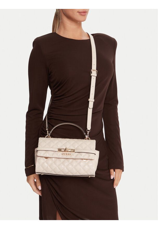 Guess Torebka Idra HWGG81 57200 Beżowy. Kolor: beżowy. Materiał: skórzane