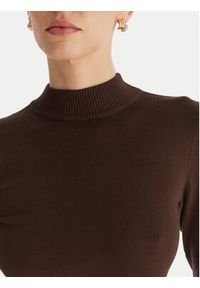 ACCESS FASHION Golf 54-8074 Brązowy Slim Fit. Typ kołnierza: golf. Kolor: brązowy. Materiał: wiskoza #3