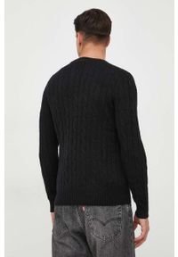 Polo Ralph Lauren sweter kaszmirowy męski kolor czarny. Typ kołnierza: polo. Kolor: czarny. Materiał: kaszmir. Styl: klasyczny #4