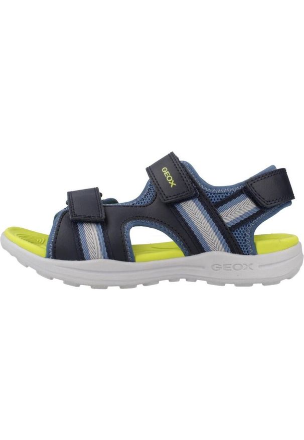 Sandały Geox Model J Vaniett Boy Kolor Niebieski. Kolor: niebieski. Materiał: syntetyk, tkanina. Sport: turystyka piesza