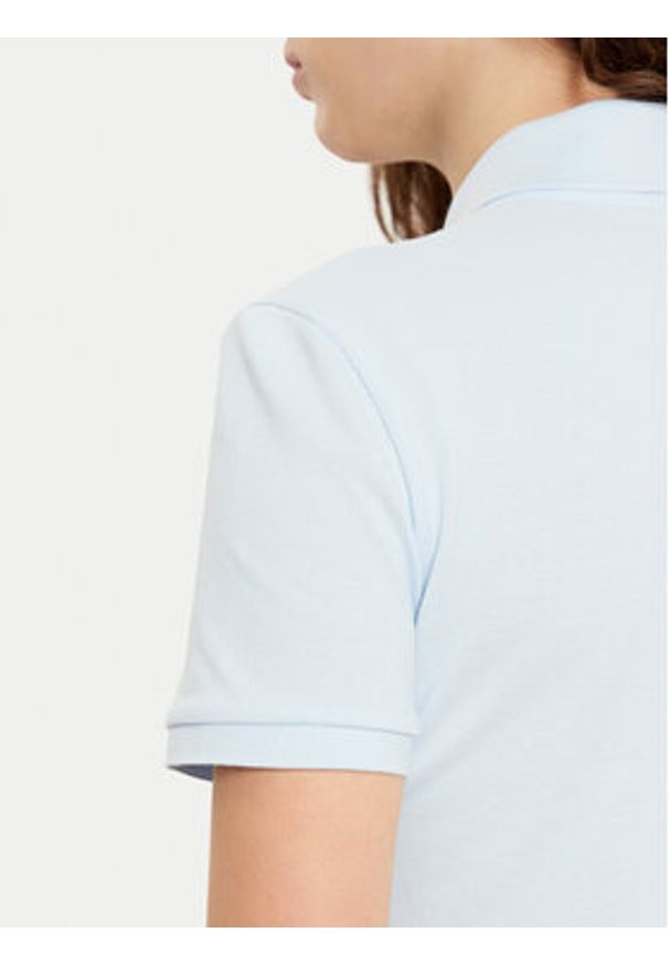 Lacoste Polo PF5462 Błękitny Slim Fit. Typ kołnierza: polo. Kolor: niebieski. Materiał: bawełna