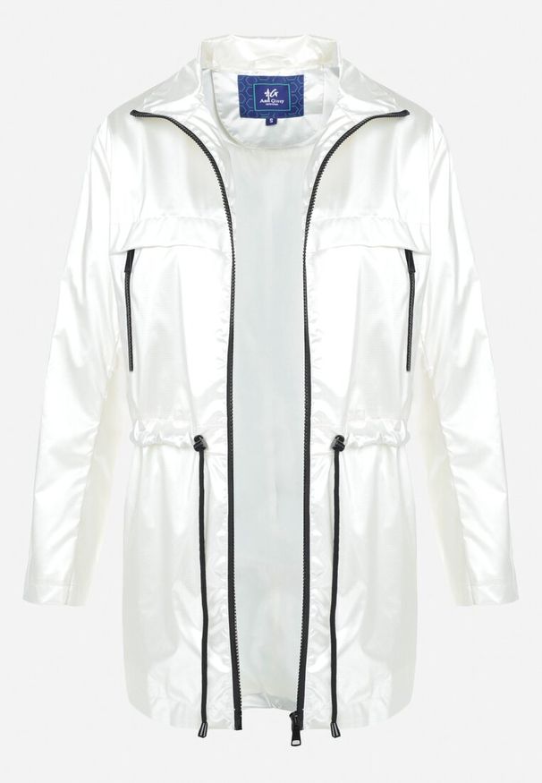 Born2be - Biała Kurtka Layna. Typ kołnierza: kołnierzyk stójkowy. Kolor: biały. Materiał: materiał. Długość rękawa: długi rękaw. Długość: długie