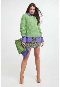 Sweter damski z wełną alpaki GESTUZ. Materiał: wełna. Wzór: ze splotem #1
