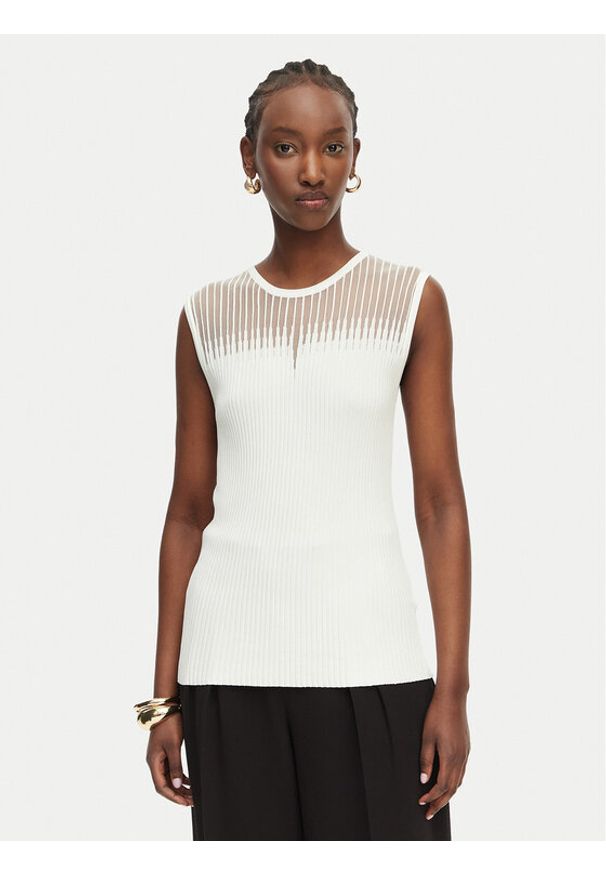 Rinascimento Top CFM0012239003 Biały Slim Fit. Kolor: biały. Materiał: syntetyk