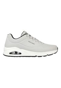 skechers - Buty do chodzenia męskie Skechers Uno Stand ON Air. Zapięcie: sznurówki. Kolor: wielokolorowy, czarny, szary. Materiał: guma, syntetyk, poliester, materiał. Szerokość cholewki: normalna. Sport: turystyka piesza