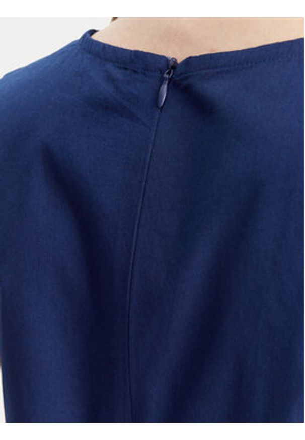 SELMARK - Selmark Sukienka letnia BL495 Granatowy Regular Fit. Kolor: niebieski. Materiał: bawełna. Sezon: lato