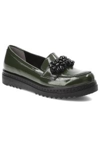 Zielone Półbuty Armodo Skórzane Eleganckie Buty. Kolor: zielony. Materiał: skóra. Szerokość cholewki: normalna. Styl: elegancki