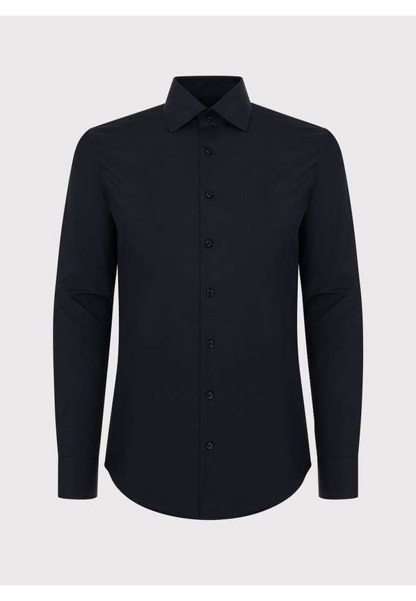 Pako Lorente - PAKO LORENTE – Bawełniana czarna koszula męska. Kolor: czarny. Materiał: bawełna. Długość rękawa: długi rękaw. Długość: długie. Wzór: gładki