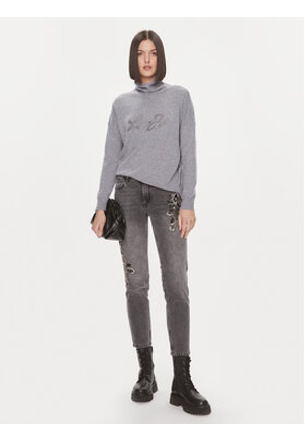 Liu Jo Golf MF3432 MS14G Szary Regular Fit. Typ kołnierza: golf. Kolor: szary. Materiał: wiskoza