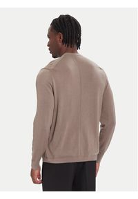 Calvin Klein Sweter LV04LB305G Beżowy Regular Fit. Kolor: beżowy. Materiał: wełna #4
