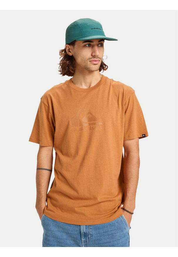 Quiksilver T-Shirt Ev Comp Logo EQYZT08182 Beżowy Regular Fit. Kolor: beżowy. Materiał: bawełna