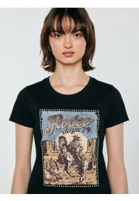 Big-Star - Koszulka damska z linii Authentic z nadrukiem czarna Erellsa 906. Kolor: czarny. Materiał: dzianina. Długość: długie. Wzór: nadruk. Styl: rockowy, elegancki #4