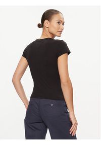 Tommy Jeans T-Shirt Bby Essential Logo DW0DW16435 Czarny Slim Fit. Kolor: czarny. Materiał: bawełna, syntetyk