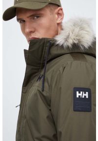 Helly Hansen kurtka COASTAL 3.0 PARKA męska kolor zielony zimowa 53995. Kolor: zielony. Materiał: futro, puch, materiał, włókno. Długość: długie. Sezon: zima #7