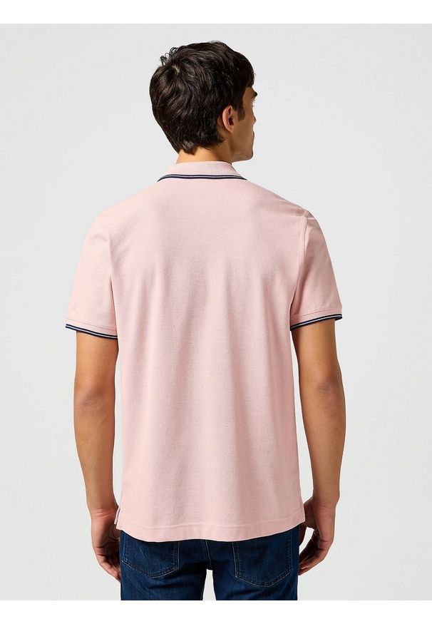 Wrangler - MESKA KOSZULKA WRANGLER POLO SHIRT SILVER PINK 112362688. Typ kołnierza: polo