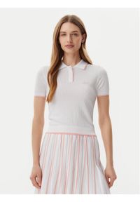 Guess Polo V5GP00Z3D60 Biały Slim Fit. Typ kołnierza: polo. Kolor: biały. Materiał: wiskoza