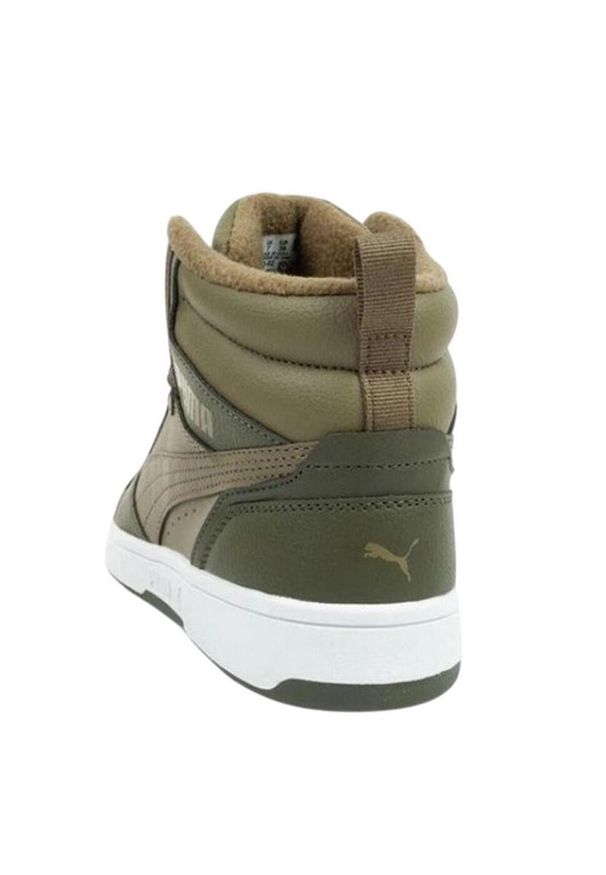Puma - Buty Za Kostkę Ze Skóry Ekologicznej Womens/Ladies Rebound V6. Wysokość cholewki: za kostkę. Kolor: zielony. Materiał: skóra ekologiczna. Styl: sportowy