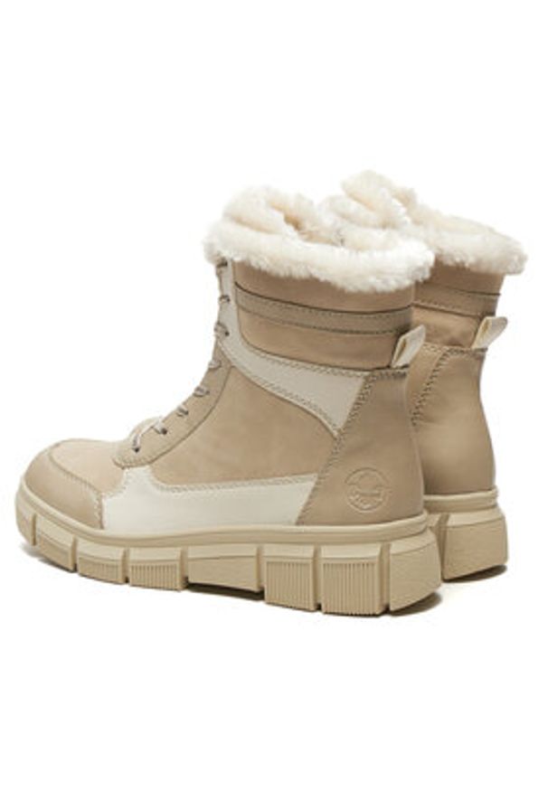 Rieker Trzewiki X3403-62 Beżowy. Kolor: beżowy. Materiał: materiał