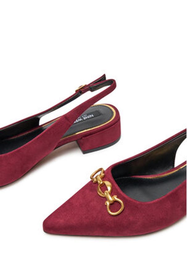 Nine West Czółenka WFA2991-1 Bordowy. Kolor: czerwony. Materiał: materiał