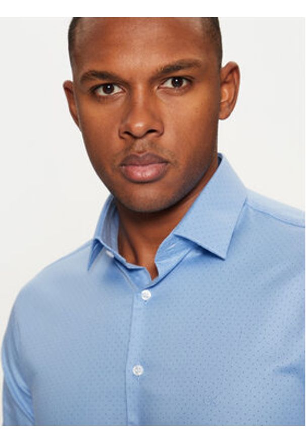 Calvin Klein Koszula K10K112946 Niebieski Slim Fit. Kolor: niebieski. Materiał: bawełna