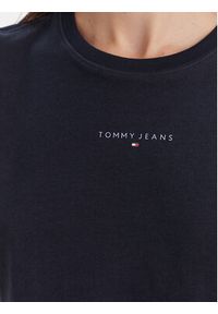 Tommy Jeans T-Shirt Linear DW0DW21964 Granatowy Regular Fit. Kolor: niebieski. Materiał: wiskoza, bawełna