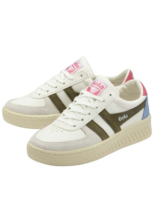 Sneakersy damskie Gola Grandslam Trident. Kolor: wielokolorowy, biały, zielony. Sport: tenis