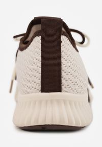 Born2be - Beżowo-Brązowe Sneakersy z Podwójnym Sznurowaniem Dorielle. Nosek buta: okrągły. Kolor: beżowy. Materiał: materiał. Obcas: na obcasie. Wysokość obcasa: niski #8