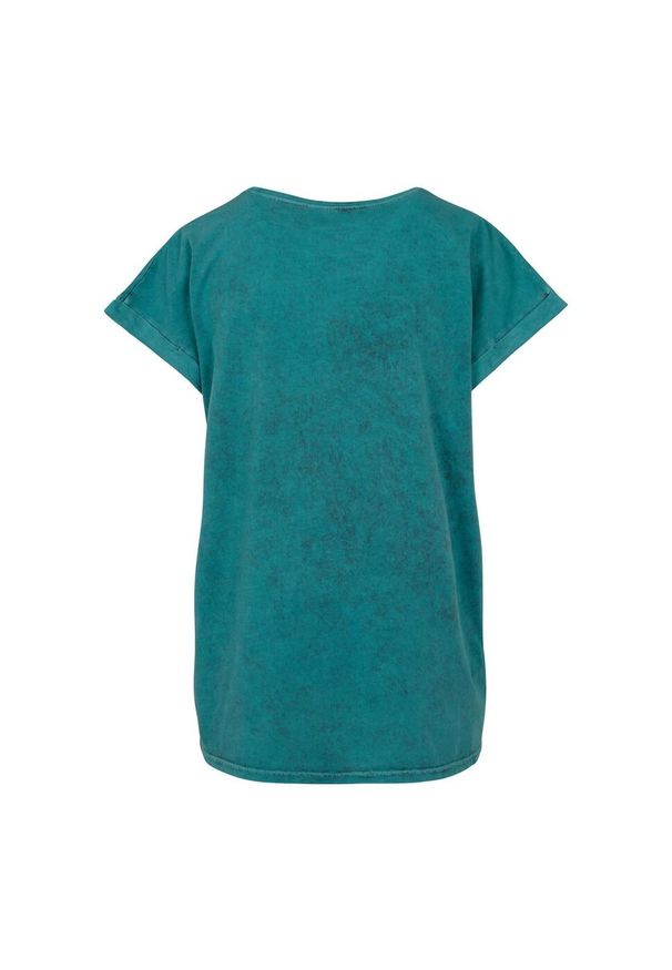 BUILD YOUR BRAND - Koszulka Damska Z Przedłużonymi Ramionami Acid Wash. Kolor: niebieski