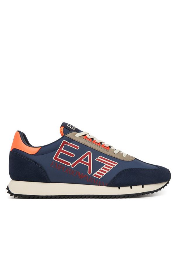 EA7 Emporio Armani Sneakersy 7X000541 AF18609 MZ579 Granatowy. Kolor: niebieski. Materiał: skóra