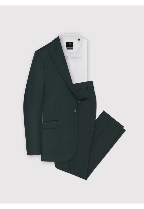 Pako Lorente - PAKO LORENTE – Zielone eleganckie spodnie męskie. Kolor: zielony. Styl: elegancki