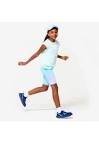 Decathlon - Legginsy sportowe dla dzieci Domyos krótkie. Kolor: wielokolorowy. Materiał: materiał, poliester, elastan. Długość: krótkie. Styl: sportowy