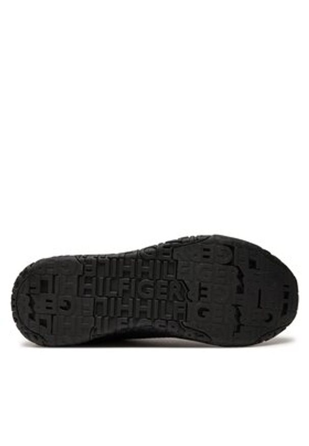 TOMMY HILFIGER - Tommy Hilfiger Sneakersy Corporate Knit Rib Runner FM0FM02838 Czarny. Kolor: czarny. Materiał: materiał
