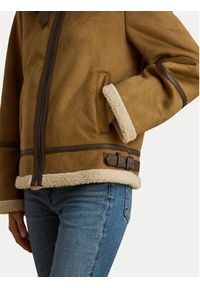 Lauren Ralph Lauren - LAUREN RALPH LAUREN Kurtka z imitacji skóry 297P04122002 Brązowy Regular Fit. Kolor: brązowy. Materiał: syntetyk #4