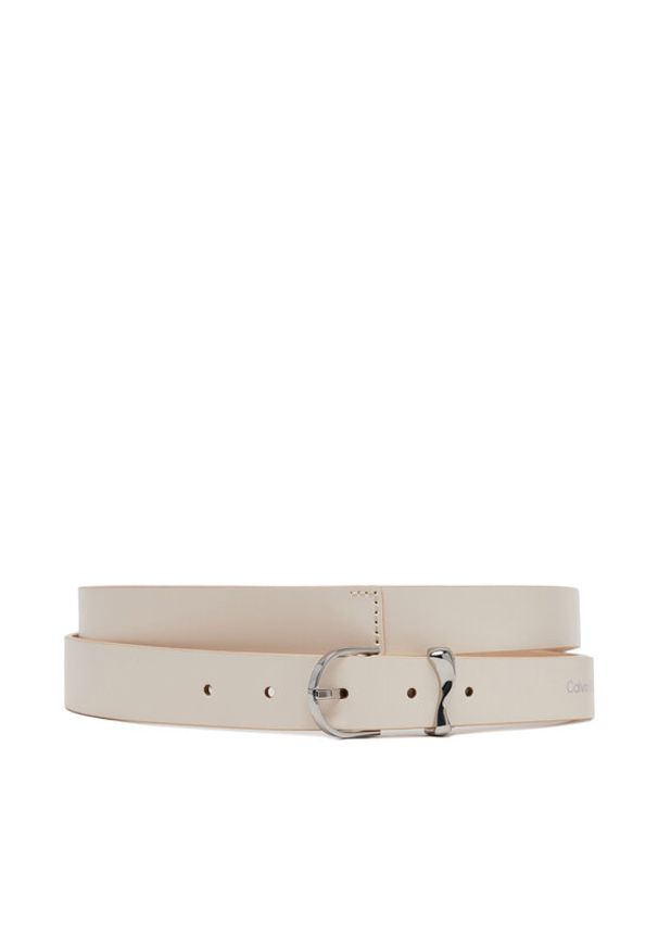 Calvin Klein Pasek Damski Ck Must Organic Loop Belt 25Mm K60K613234 Biały. Kolor: biały. Materiał: skóra