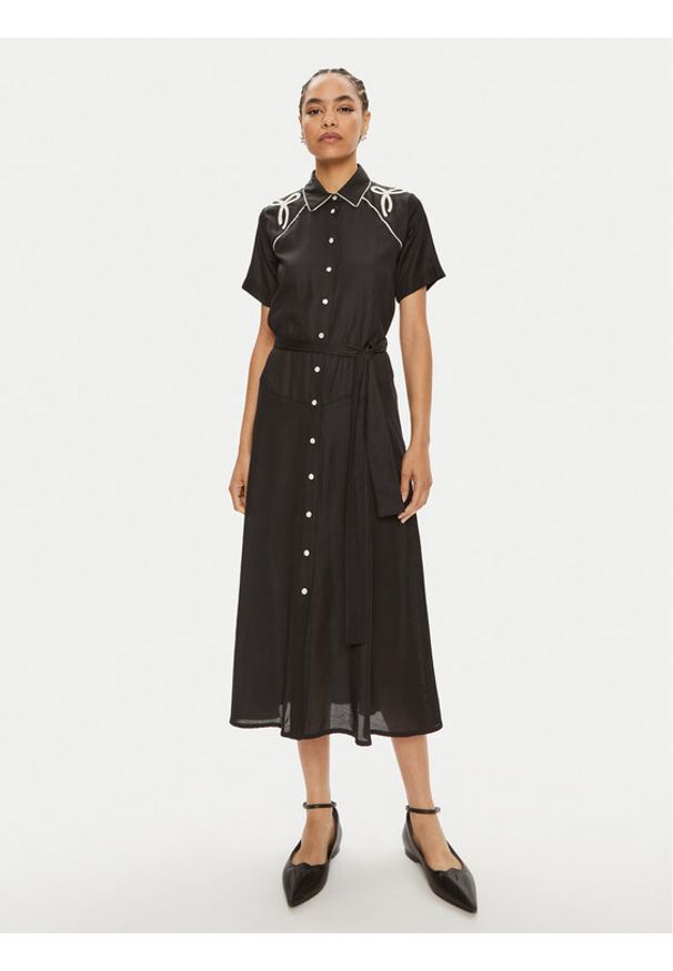 Pinko Sukienka koszulowa Encanto 103745 A1XM Czarny Regular Fit. Kolor: czarny. Materiał: bawełna. Typ sukienki: koszulowe