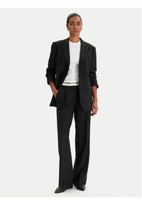 Karl Lagerfeld - KARL LAGERFELD Marynarka B1W14012 Czarny Relaxed Fit. Typ kołnierza: dekolt w karo. Kolor: czarny. Materiał: wełna #5