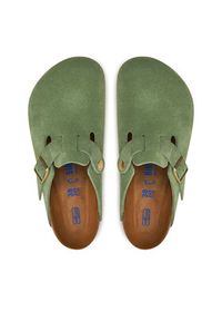 Birkenstock Klapki Boston 1027950 Zielony. Kolor: zielony. Materiał: skóra, zamsz