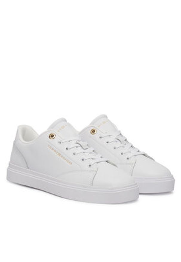TOMMY HILFIGER - Tommy Hilfiger Sneakersy Th Feminine Cupsole Leather FW0FW09105 Biały. Kolor: biały. Materiał: skóra