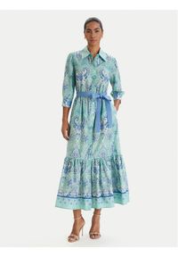 Luisa Spagnoli Sukienka koszulowa Pampa 543211 Zielony Regular Fit. Kolor: zielony. Materiał: bawełna. Typ sukienki: koszulowe #1