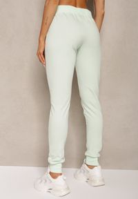 Renee - Miętowe Dresowe Spodnie o Klasycznym Fasonie z Gumką w Pasie Ivemia. Okazja: na co dzień, do pracy, na spotkanie biznesowe. Stan: podwyższony. Kolor: miętowy. Materiał: dresówka. Styl: klasyczny #2